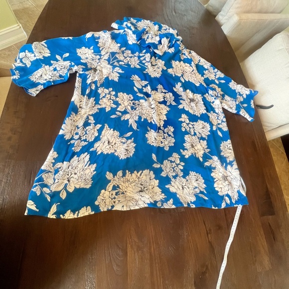 Gramercy atelier New York XXL silk blouse blue floral - Picture 9 of 13